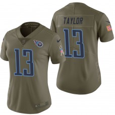 Women Tennessee Titans #13 Taywan Taylor Olive 2017 Salute to Service Limited Jersey