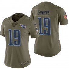 Women Tennessee Titans #19 Tajae Sharpe Olive 2017 Salute to Service Limited Jersey
