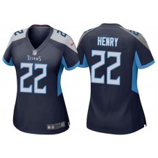 Women Tennessee Titans #22 Derrick Henry Navy 2018 Game Jersey