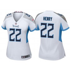 Women Tennessee Titans #22 Derrick Henry White 2018 Game Jersey