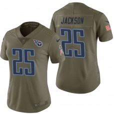 Women Tennessee Titans #25 Adoree' Jackson Olive 2017 Salute to Service Limited Jersey