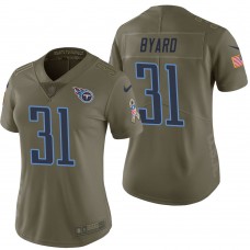 Women Tennessee Titans #31 Kevin Byard Olive 2017 Salute to Service Limited Jersey