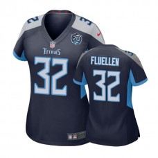 Women Tennessee Titans #32 David Fluellen 20th Anniversary Game Navy Jersey