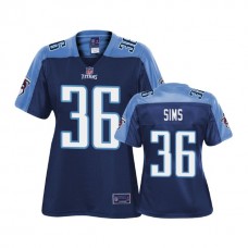 Women Tennessee Titans #36 LeShaun Sims Navy Pro Line Player Jersey