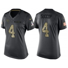 Women Tennessee Titans #4 Ryan Succop Camo Anthracite 2016 Salute to Service Limited Jersey