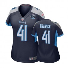 Women Tennessee Titans #41 Brynden Trawick 20th Anniversary Game Navy Jersey