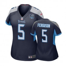 Women Tennessee Titans #5 Tyler Ferguson 20th Anniversary Game Navy Jersey