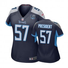 Women Tennessee Titans #57 Gimel President 20th Anniversary Game Navy Jersey