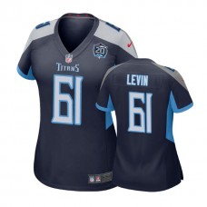 Women Tennessee Titans #61 Corey Levin 20th Anniversary Game Navy Jersey