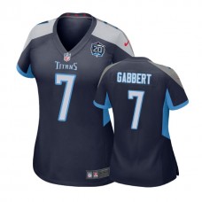 Women Tennessee Titans #7 Blaine Gabbert 20th Anniversary Game Navy Jersey
