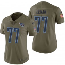 Women Tennessee Titans #77 Taylor Lewan Olive 2017 Salute to Service Limited Jersey