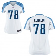 Women Tennessee Titans #78 Jack Conklin White Game Jersey