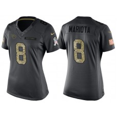 Women Tennessee Titans #8 Marcus Mariota Camo Anthracite 2016 Salute to Service Limited Jersey