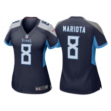 Women Tennessee Titans #8 Marcus Mariota Navy 2018 Game Jersey