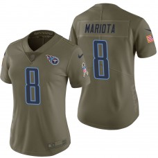Women Tennessee Titans #8 Marcus Mariota Olive 2017 Salute to Service Limited Jersey