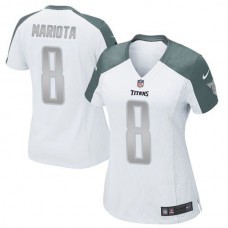 Women Tennessee Titans #8 Marcus Mariota White Platinum Limited Jersey