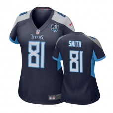 Women Tennessee Titans #81 Jonnu Smith 20th Anniversary Game Navy Jersey
