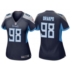 Women Tennessee Titans #98 Brian Orakpo Navy 2018 Game Jersey