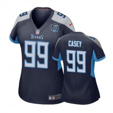 Women Tennessee Titans #99 Jurrell Casey 20th Anniversary Game Navy Jersey