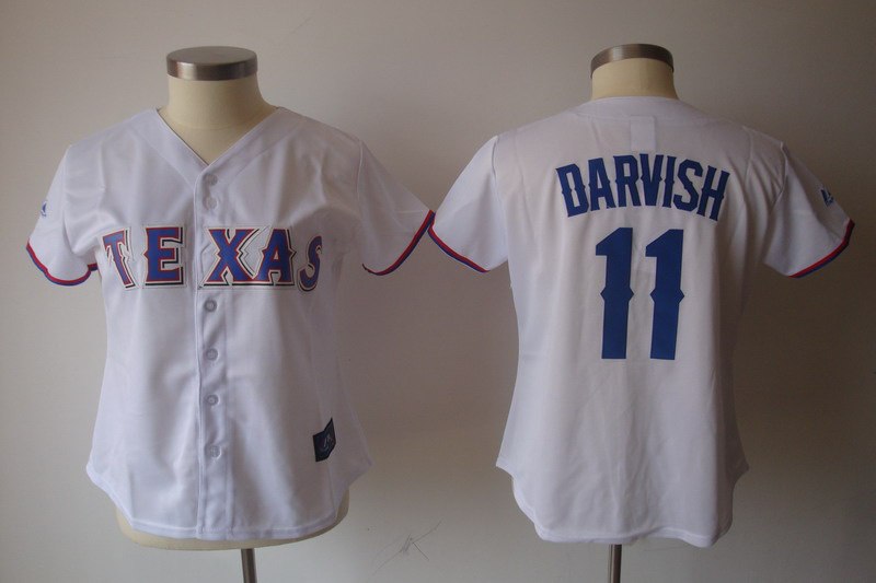 Women Texas Rangers 11 Yu Darvish White Jerseys