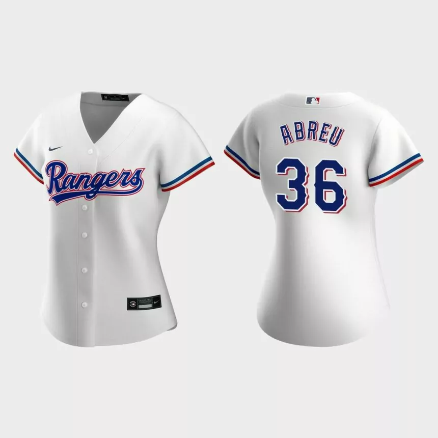 Women Texas Rangers Albert Abreu White Replica Jersey