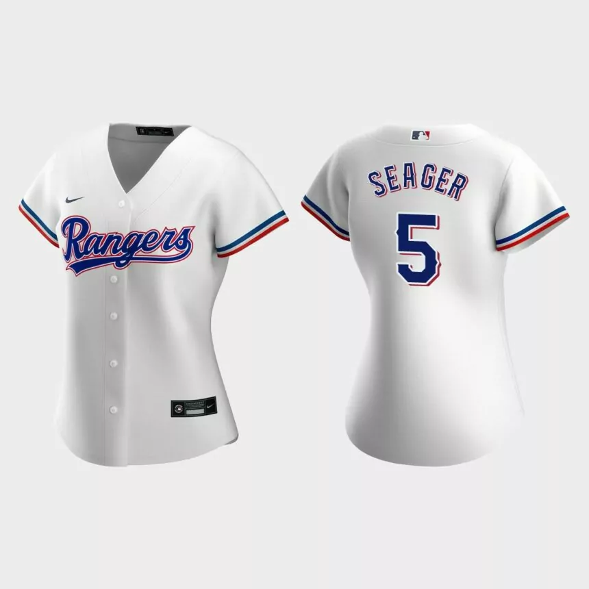 Women Texas Rangers Corey Seager White Replica Jersey