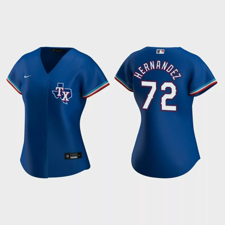 Women Texas Rangers Jonathan Hernandez Royal Replica Jersey