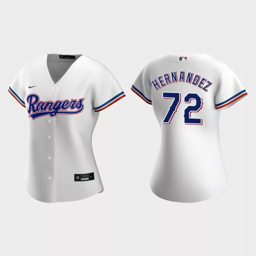 Women Texas Rangers Jonathan Hernandez White Replica Jersey