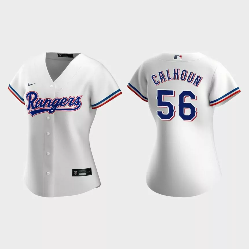 Women Texas Rangers Kole Calhoun White Replica Jersey