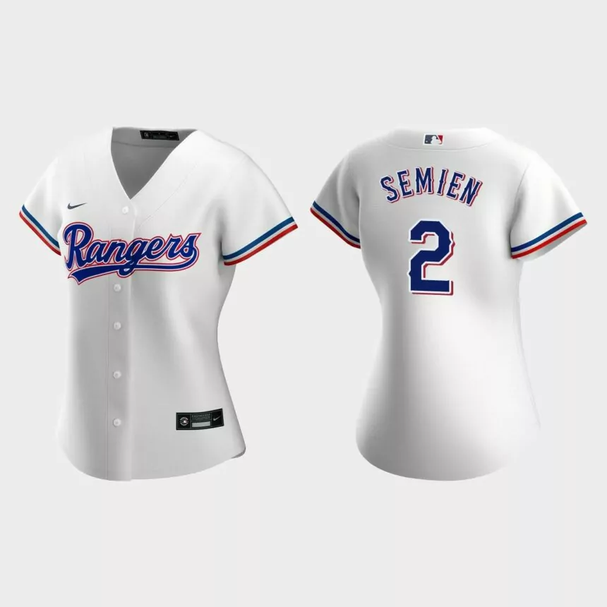 Women Texas Rangers Marcus Semien White Replica Jersey