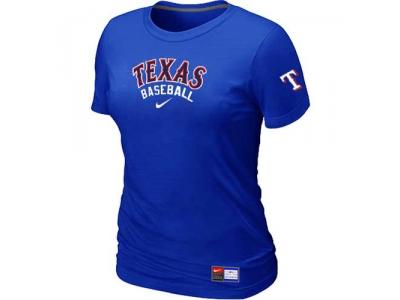 Women Texas Rangers NEW Blue Short Sleeve Practice T-Shirt