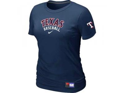 Women Texas Rangers NEW D.Blue Short Sleeve Practice T-Shirt