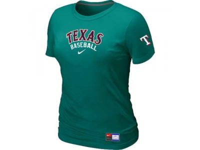 Women Texas Rangers NEW L.Green Short Sleeve Practice T-Shirt