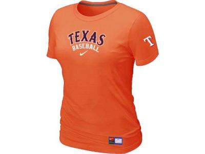 Women Texas Rangers NEW Orange Short Sleeve Practice T-Shirt