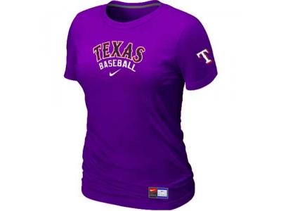 Women Texas Rangers NEW Purple Short Sleeve Practice T-Shirt