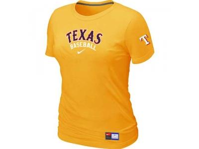 Women Texas Rangers NEW Yellow Short Sleeve Practice T-Shirt