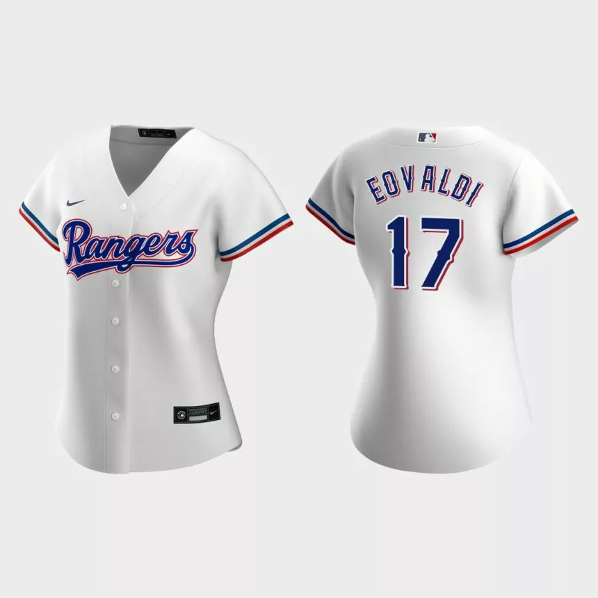 Women Texas Rangers Nathan Eovaldi White Replica Jersey