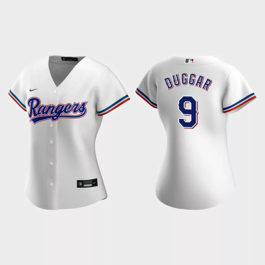 Women Texas Rangers Steven Duggar White Replica Jersey