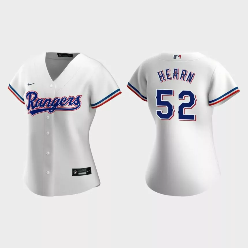 Women Texas Rangers Taylor Hearn White Replica Jersey