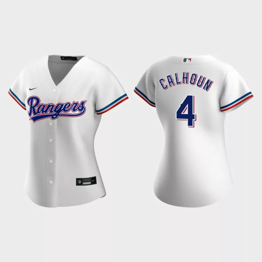 Women Texas Rangers Willie Calhoun White Replica Jersey