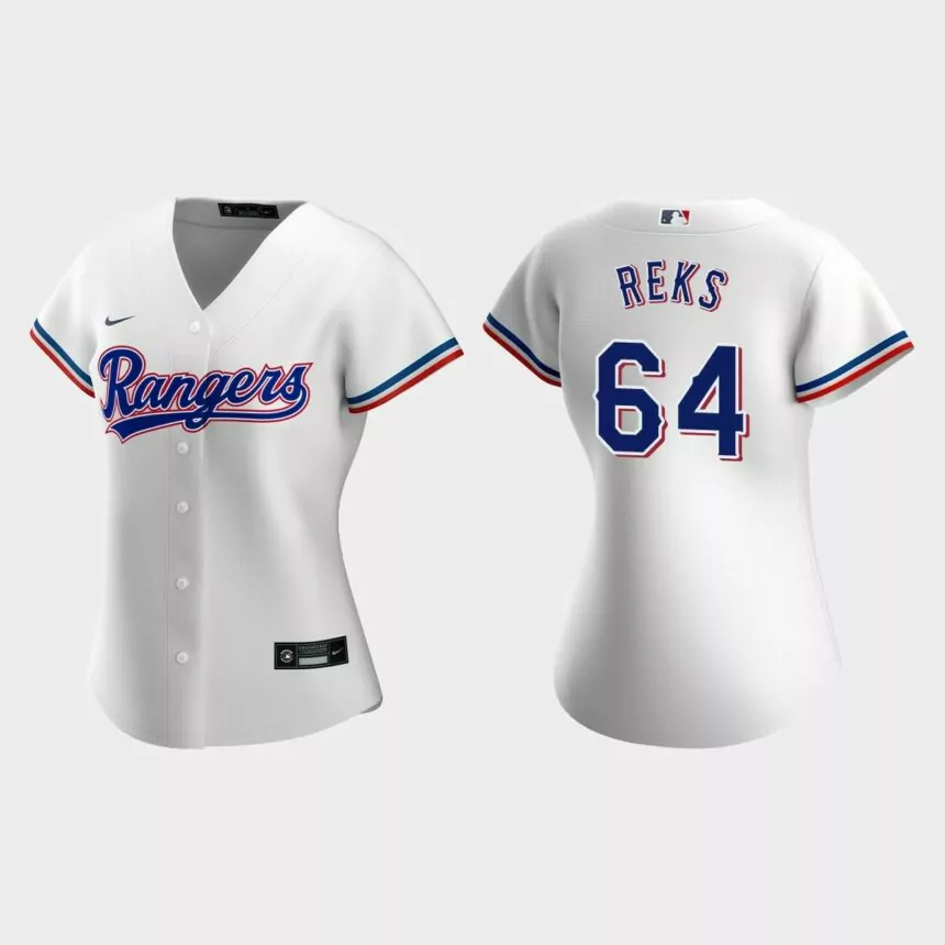 Women Texas Rangers Zach Reks White Replica Jersey