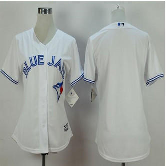 Women Toronto Blue Jays Blank White Fashion Stitched Baseball Jersey
