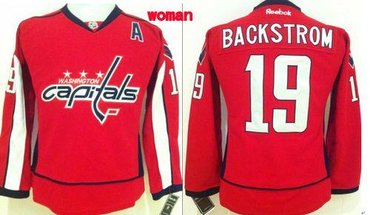 Women Washington Capitals #19 Nicklas Backstrom Red Home Stitched NHL Jersey