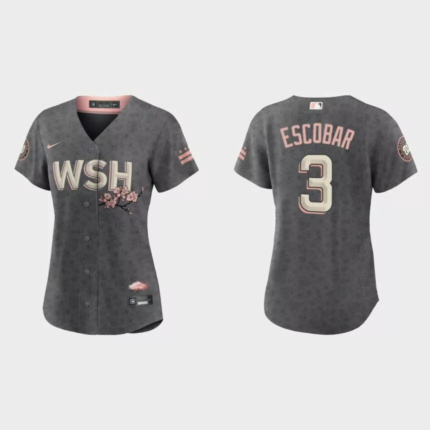 Women Washington Nationals Alcides Escobar Gray 2022 City Connect Replica Jersey