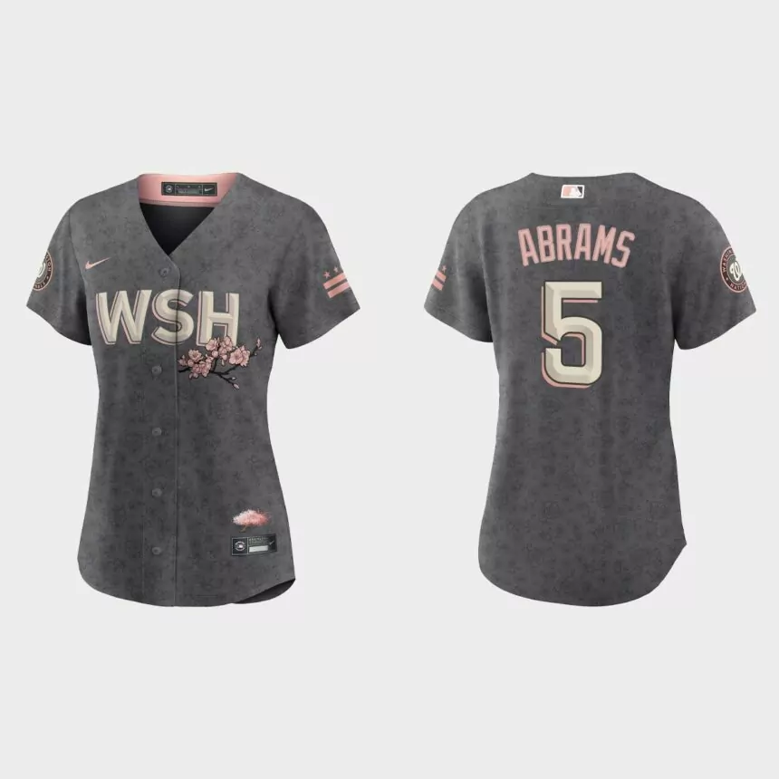 Women Washington Nationals C.J. Abrams Gray 2022 City Connect Replica Jersey