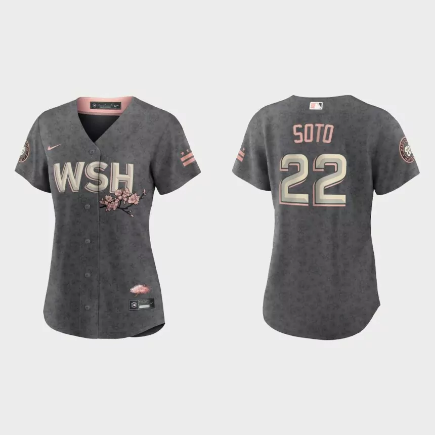 Women Washington Nationals Juan Soto Gray 2022 City Connect Replica Jersey