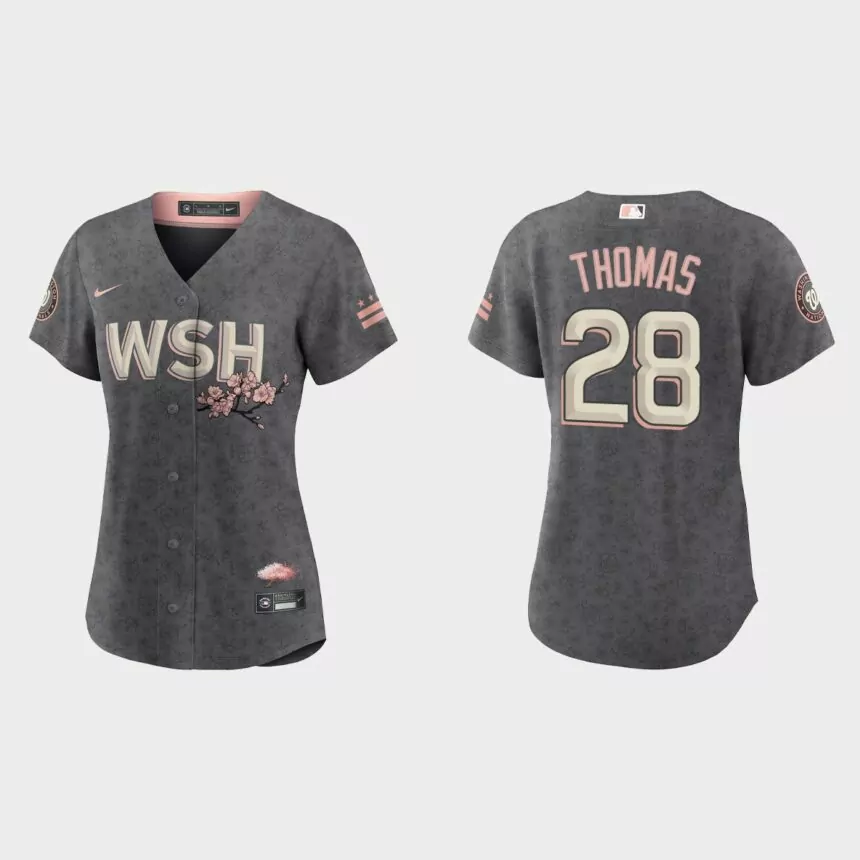 Women Washington Nationals Lane Thomas Gray 2022 City Connect Replica Jersey