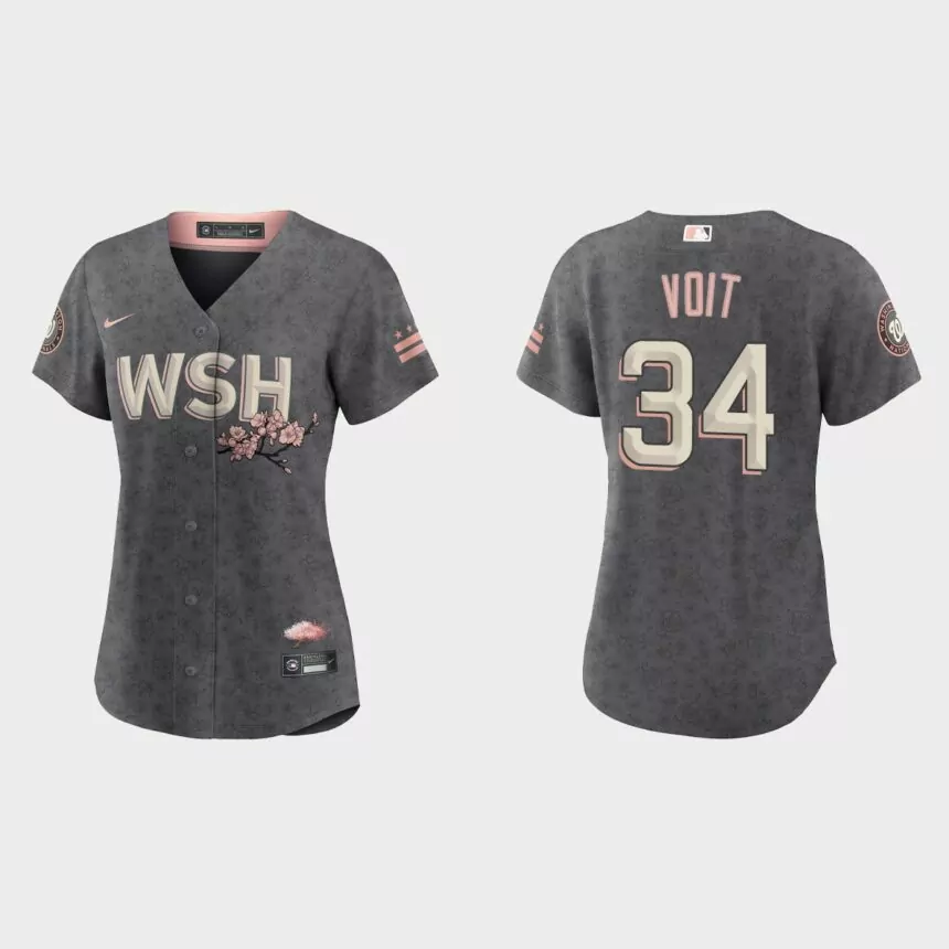 Women Washington Nationals Luke Voit Gray 2022 City Connect Replica Jersey