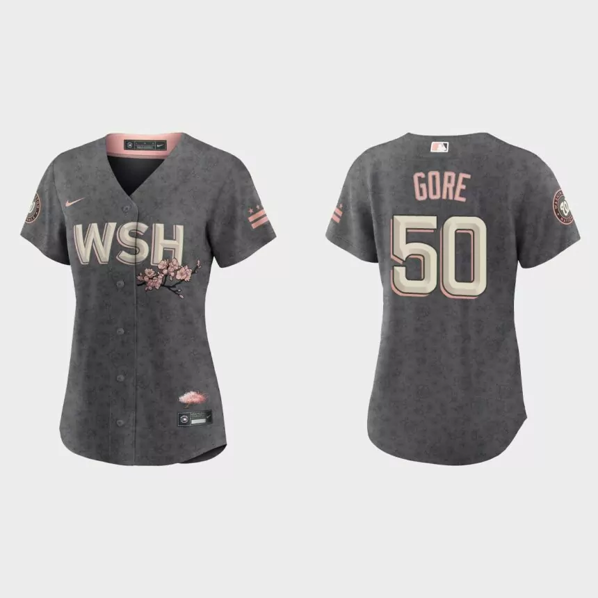 Women Washington Nationals MacKenzie Gore Gray 2022 City Connect Replica Jersey