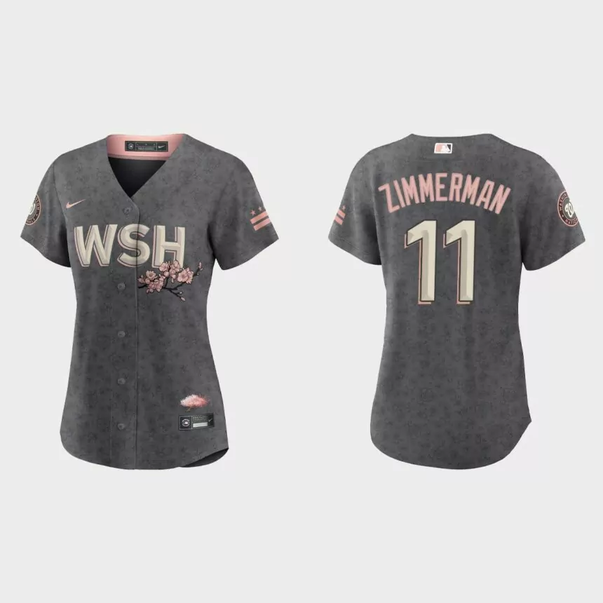 Women Washington Nationals Ryan Zimmerman Gray 2022 City Connect Replica Jersey